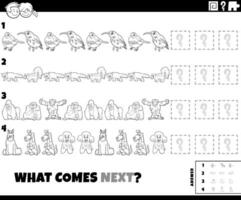 leerzaam patroon werkzaamheid met tekenfilm dieren kleur bladzijde vector