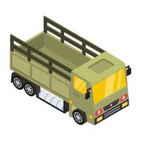 militaire vrachtwagen en voertuig vector
