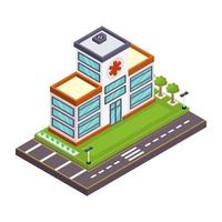 ziekenhuis gebouw en winkel vector