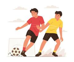 voetbal mannen spelen Amerikaans voetbal voor sport concept illustratie vector