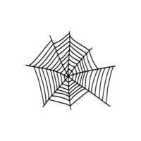 spinneweb. spookachtig halloween spin web. vector geïsoleerd illustratie. flinterdun. spinnenweb schets teken