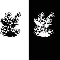 abstract naadloos patroon met silhouetten bloemen in zwart en wit. bloemen herhalen monochroom achtergrond. eindeloos afdrukken textuur. kleding stof ontwerp. behang - vector