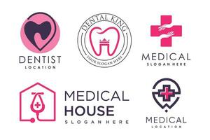 reeks van gezondheidszorg logo ontwerp element vector icoon met creatief idee
