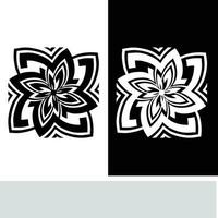 abstract naadloos patroon met silhouetten bloemen in zwart en wit. bloemen herhalen monochroom achtergrond. eindeloos afdrukken textuur. kleding stof ontwerp. behang - vector