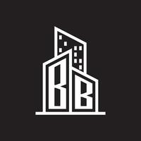 bb echt landgoed logo met gebouw stijl , echt landgoed logo voorraad vector