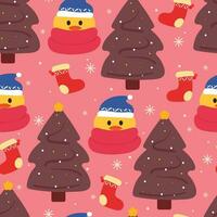 naadloos patroon tekenfilm kerstmis. schattig Kerstmis behang voor textiel, geschenk inpakken papier vector