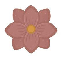 bordeaux bloem knop met acht bloemblaadjes, oneindigheid symbool, vector kleur illustratie in boho stijl