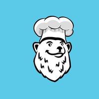 chef-kok ijsbeer mascotte vector