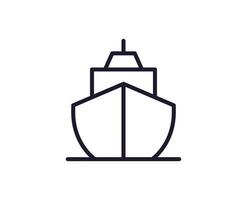 schip vector lijn icoon. premie kwaliteit logo voor web plaatsen, ontwerp, online winkels, bedrijven, boeken, advertenties. zwart schets pictogram geïsoleerd Aan wit achtergrond