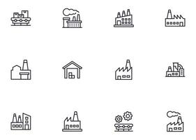 verzameling van modern fabriek schets pictogrammen. reeks van modern illustraties voor mobiel appjes, web plaatsen, flyers, banners enz geïsoleerd Aan wit achtergrond. premie kwaliteit tekens. vector
