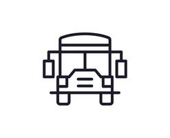 single lijn icoon van bus hoog kwaliteit vector illustratie voor ontwerp, web plaatsen, internet winkels, online boeken enz. bewerkbare beroerte in modieus vlak stijl geïsoleerd Aan wit achtergrond