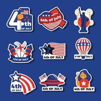 amerika onafhankelijkheidsdag stickers vector