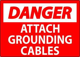 Gevaar teken vastmaken aarding kabels vector