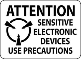 statisch waarschuwing teken aandacht - gevoelig elektronisch apparaten gebruik voorzorgsmaatregelen vector