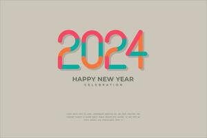 gelukkig nieuw jaar 2024. feestelijk realistisch decoratie. vieren 2024 feest. vector