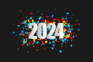 gelukkig nieuw jaar 2024. feestelijk realistisch decoratie. vieren 2024 partij vector