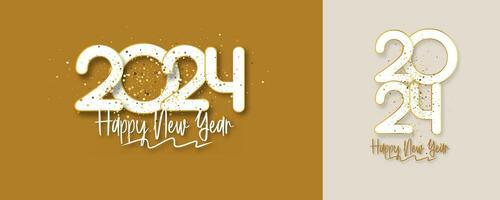 gemakkelijk en schoon ontwerp gelukkig nieuw jaar 2024. goud getallen voor achtergrond voor spandoeken, posters of kalender. vector