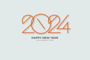 creatief concept van 2024 gelukkig nieuw jaar affiches. ontwerp Sjablonen met typografie logo 2024 voor viering en seizoen decoratie. minimalistisch modieus achtergrond voor branding, banier, omslag, kaart vector