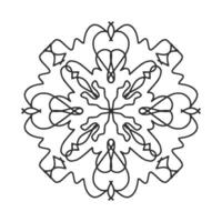 cirkelvormig patroon in de vorm van mandala voor henna, mehndi, tatoeage, decoratie. decoratief ornament in etnische oosterse stijl. kleurboek pagina. vector