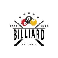 biljart logo minimalistische ontwerp bal en stok symbool illustratie sjabloon vector