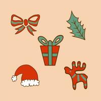 Kerstmis decoratie item verzameling set. sociaal media na. Kerstmis ornament vector illustratie.