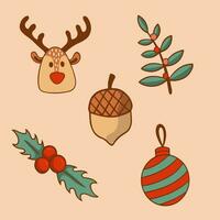 Kerstmis decoratie item verzameling set. sociaal media na. Kerstmis ornament vector illustratie.