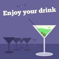 poster, banner met beker martini en olijven vector