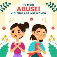 geweld tegen Dames sociaal media illustratie vlak tekenfilm hand- getrokken Sjablonen achtergrond vector