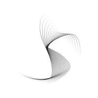 zwart en wit wervelen, een zwart en wit logo van een Golf punt, een circulaire punt patroon met blauw en roze kleuren, punt cmyk zwart helling symbool logotype circulaire vorm spiraal halftone cirkel vector