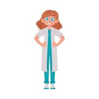 de vrouw dokter looks grappig en mooi wanneer ze draagt haar speciaal kleren vector illustratie