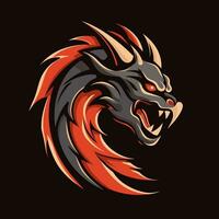 draak hoofd vector logo voor sport team of esport team mascotte.