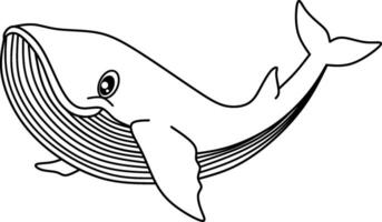 walvis lijn kunst tekenfilm voor kleur boek bladzijde vector