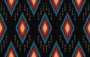 etnisch abstract ikat kunst. aztec ornament afdrukken. meetkundig etnisch patroon naadloos kleur oosters. ontwerp voor achtergrond ,gordijn, tapijt, behang, kleding, inpakken, batik, vector illustratie.