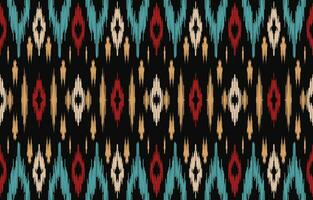 etnisch abstract ikat kunst. aztec ornament afdrukken. meetkundig etnisch patroon naadloos kleur oosters. ontwerp voor achtergrond ,gordijn, tapijt, behang, kleding, inpakken, batik, vector illustratie.