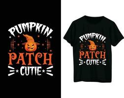 pompoen lap schattig halloween t-shirt ontwerp vector