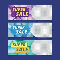 super verkoop abstracte geometrie banners vector