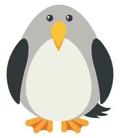 Grijze vogel met blij gezicht vector