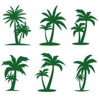 palm bomen geïsoleerd Aan een wit achtergrond mooi vector palm boom reeks vector illustratie