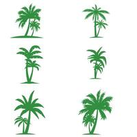 palm bomen geïsoleerd Aan een wit achtergrond mooi vector palm boom reeks vector illustratie