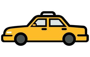 taxi auto illustratie vector. geel taxi auto vlak illustratie. vector