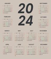 vector 2024 kalender