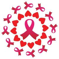 oktober is de wereld borst kanker naadloos patroon achtergrond sjabloon met lintje. vector