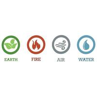 vector van 4 natuurlijk elementen pictogrammen lucht brand aarde en water natuur concept illustratie vector van 4 natuurlijk elementen pictogrammen lucht brand aarde en water natuur concept illustratie