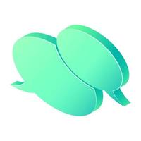 3D isometrische bericht dialoog chat symbool. zakelijk online chatten concept. vector kunst illustratie.