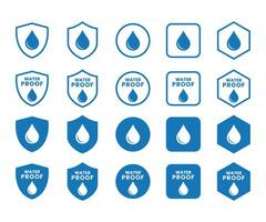 waterbestendig teken verzameling. water bestendig pictogrammen voor pakket. vector illustratie.