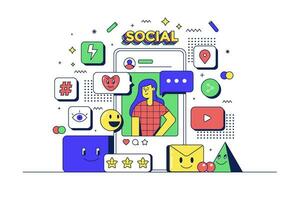 sociaal media afzet concept illustratie vector