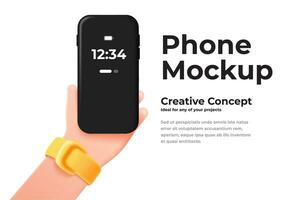 hand- Holding telefoon mockup vector