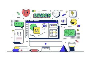 ontwerp en ontwikkeling, vlak ontwerp, web ontwerp vector