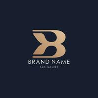 brief b k logo gemakkelijk monogram eerste creatief lijnen ldesign luxe gouden stijl vector