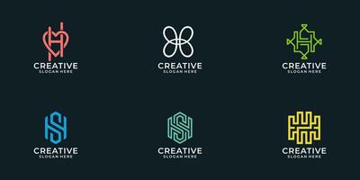 reeks van creatief monogram brief h logo ontwerp sjabloon vector